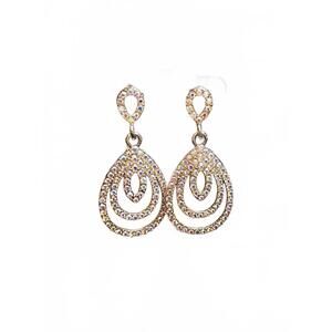 Elegant Teardrop Shimmer Earrings with Rhinestones